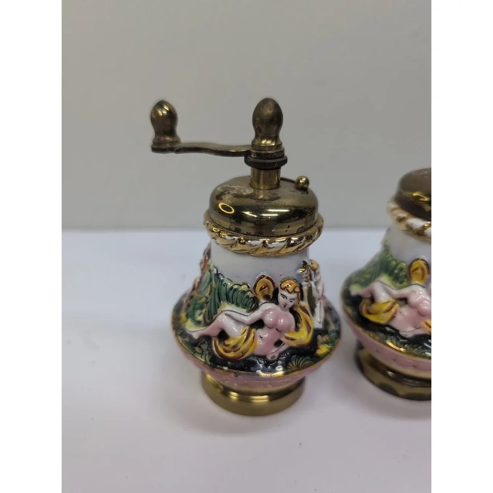 Macina Temperata Porcelain Pepper Mill & Salt Shaker Made In‎ Italy Vintage